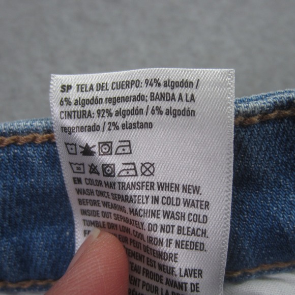 American Eagle Skort Womens Size 8 Blue Button Fly Distressed High Rise Denim - Picture 12 of 14